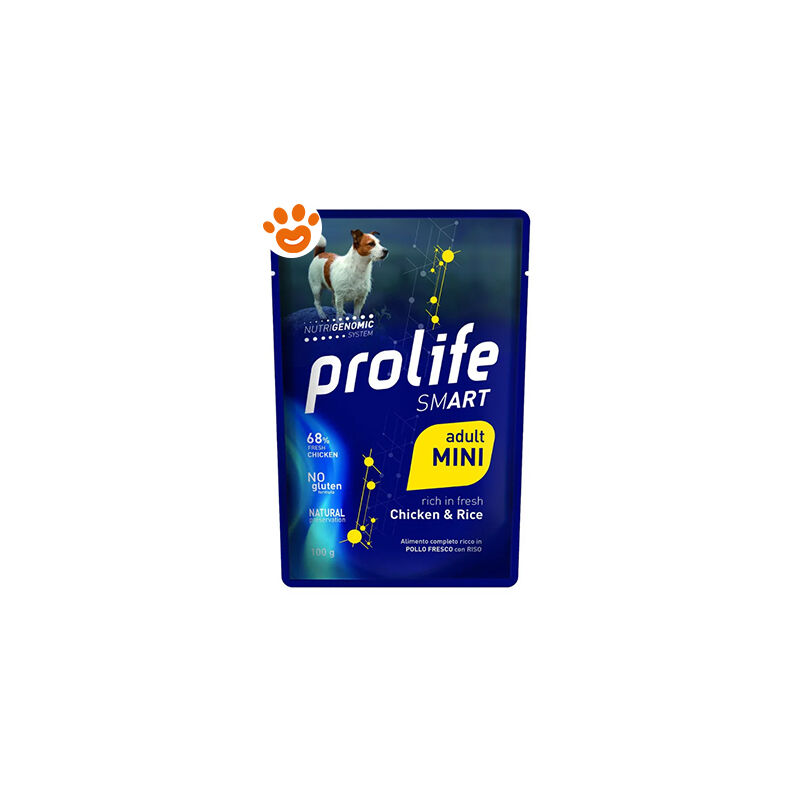 foto del prodotto prolife cane smart adulto mini pollo amp riso busta 100 gr
