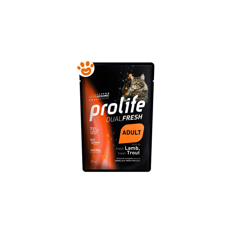 foto del prodotto prolife cat dualfresh adult agnello e trota cat dualfresh adult agnello e trota bustina da 85 gr
