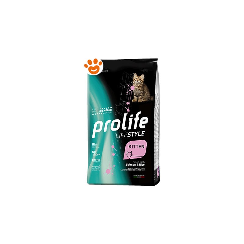 foto del prodotto prolife cat lifestyle kitten salmone e riso cat lifestyle kitten salmone e riso sacco da 1,5 kg