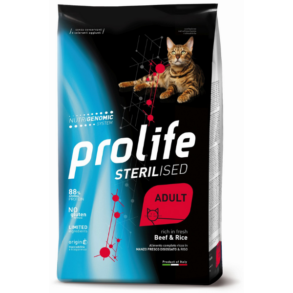 foto del prodotto prolife cat sterilised adult manzo e riso prolife cat sterilised adult manzo e riso sacco da 7 kg