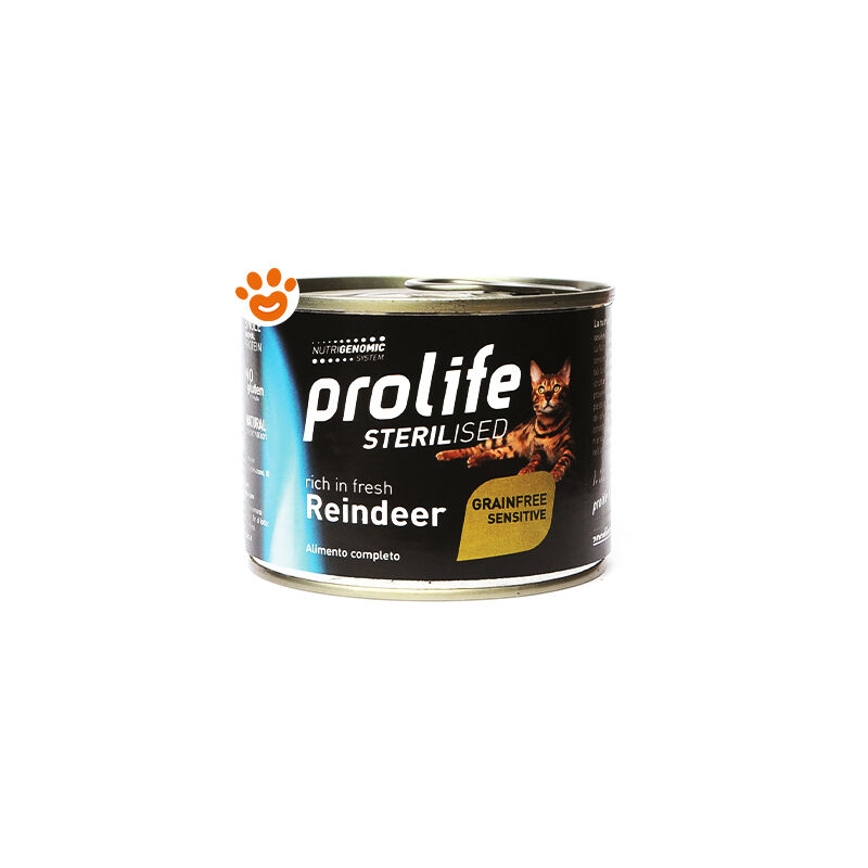 foto del prodotto prolife cat sterilized grainfree sensitive renna cat sterilized grainfree sensitive renna lattina da 200 gr
