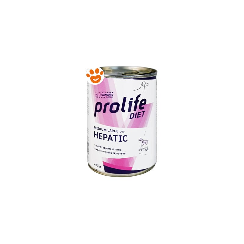 foto del prodotto prolife dog diet hepatic medium large dog diet hepatic medium large lattina da 400 gr