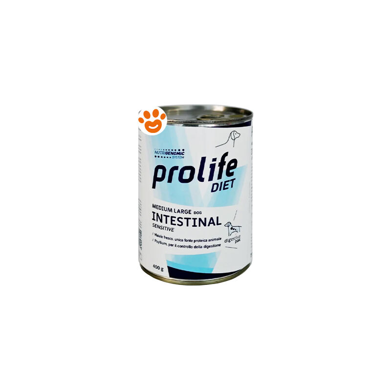 foto del prodotto prolife dog diet intestinal sensitive medium large dog diet intestinal sensitive medium large lattina da 400 gr