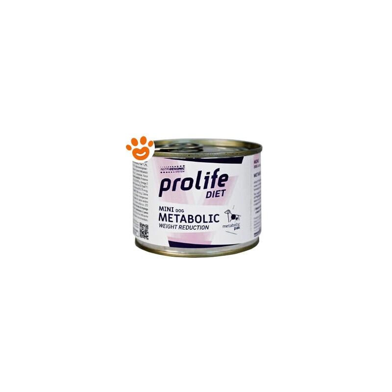 foto del prodotto prolife dog diet veterinary metabolic weight reduction mini prolife dog diet veterinary metabolic weight reduction mini lattina da 200 gr