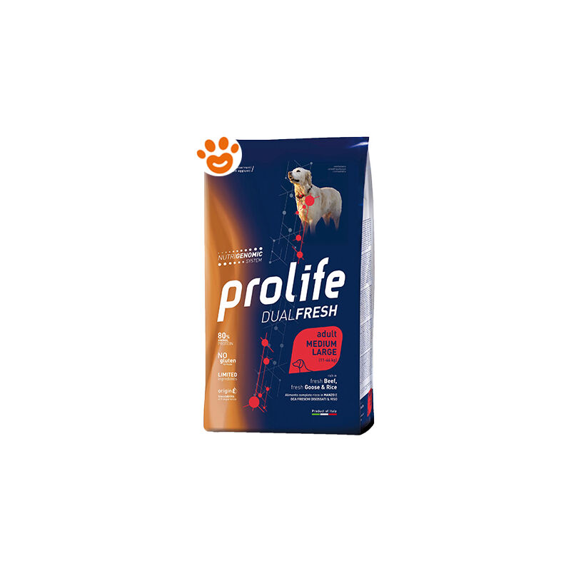 foto del prodotto prolife dog dualfresh adult medium large manzo, oca e riso dog dualfresh adult medium large manzo, oca e riso sacco da 2,5 kg, sacco da 2,5 kg