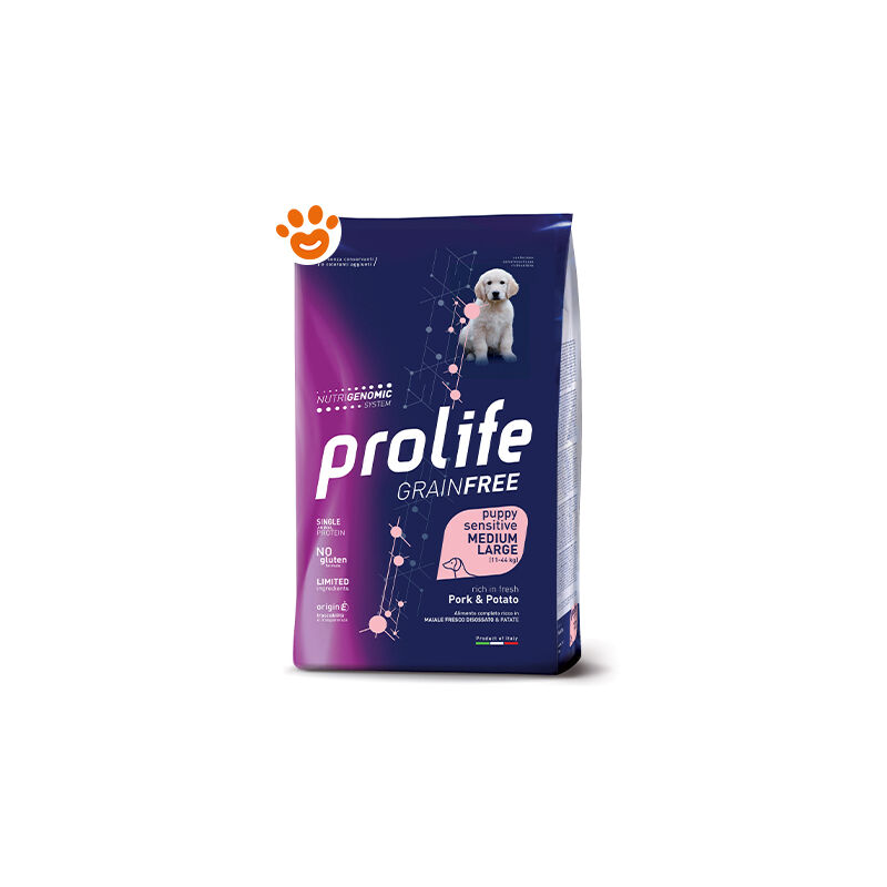 foto del prodotto prolife dog grain free puppy sensitive medium large maiale e patate prolife dog grain free puppy sensitive medium large maiale e patate sacco da