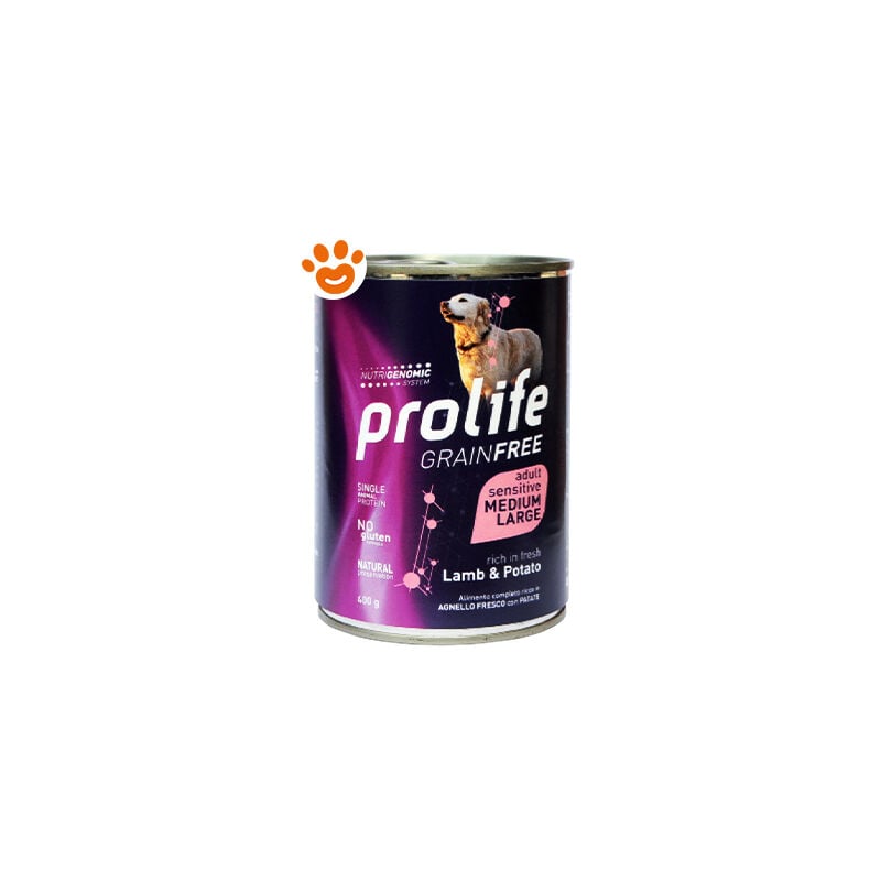 foto del prodotto prolife dog grainfree adult medium large agnello e patate dog grainfree adult medium large agnello e patate lattina da 400 gr