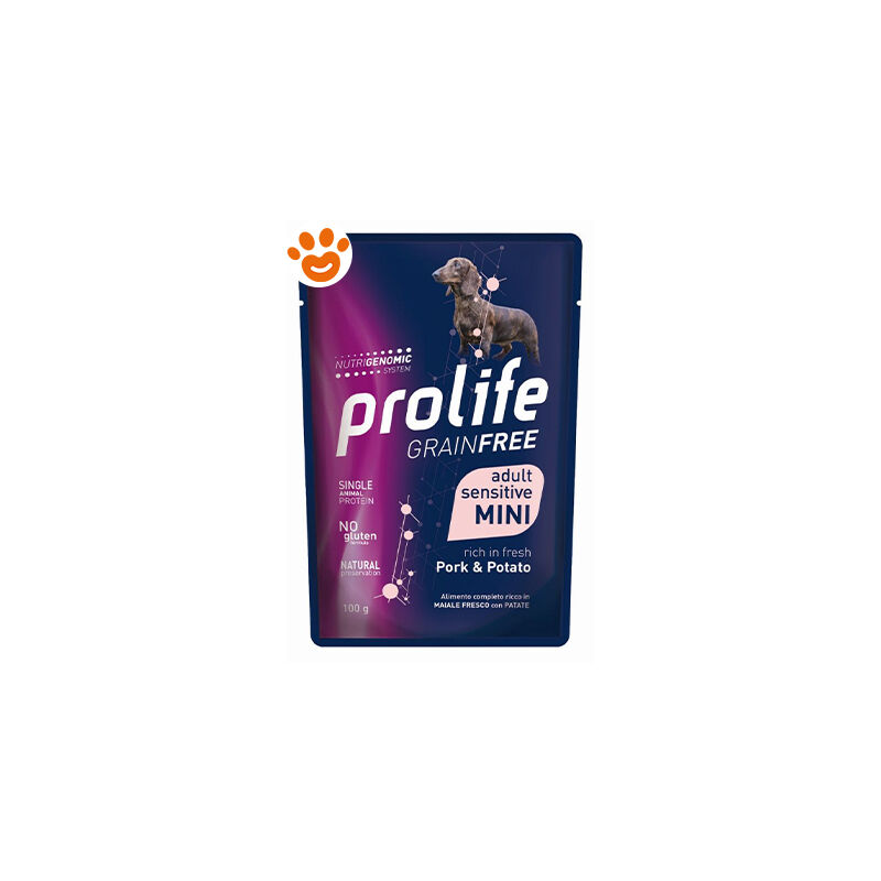 foto del prodotto prolife dog grainfree sensitive adult mini maiale e patate dog grainfree sensitive adult mini maiale e patate bustina da 100 gr
