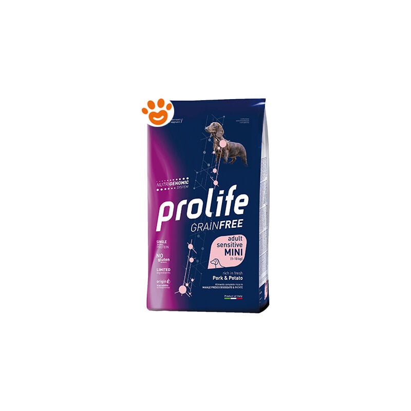 foto del prodotto prolife dog grainfree sensitive adult mini maiale e patate - prolife dog grainfree sensitive adult mini maiale e patate - sacco da 7 kg