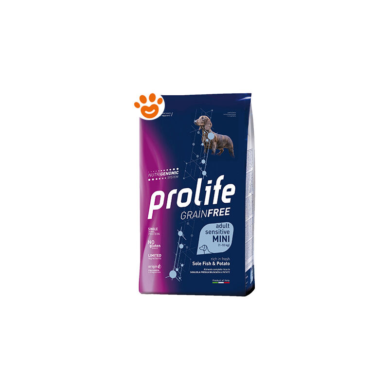 foto del prodotto prolife dog grainfree sensitive adult mini sogliola e patate dog grainfree sensitive adult mini sogliola e patate sacco da 600 gr