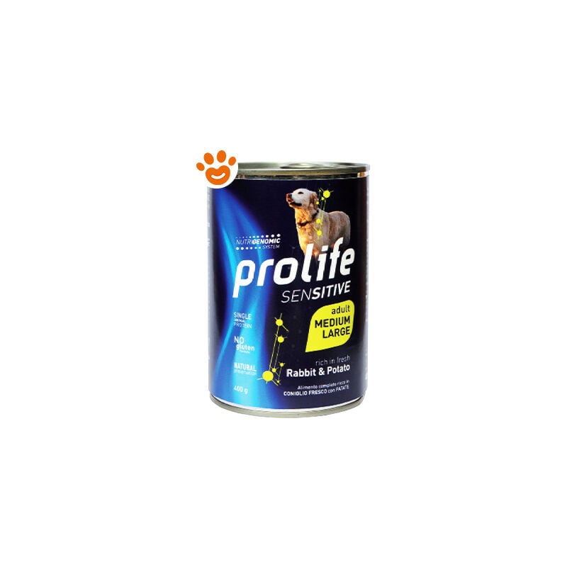 foto del prodotto prolife dog sensitive adult medium large coniglio e patate prolife dog sensitive adult medium large coniglio e patate lattina da 400 gr
