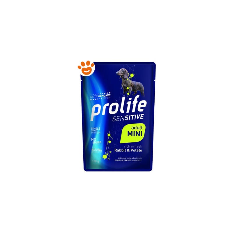 foto del prodotto prolife dog sensitive adult mini coniglio e patate dog sensitive adult mini coniglio e patate bustina da 100 gr