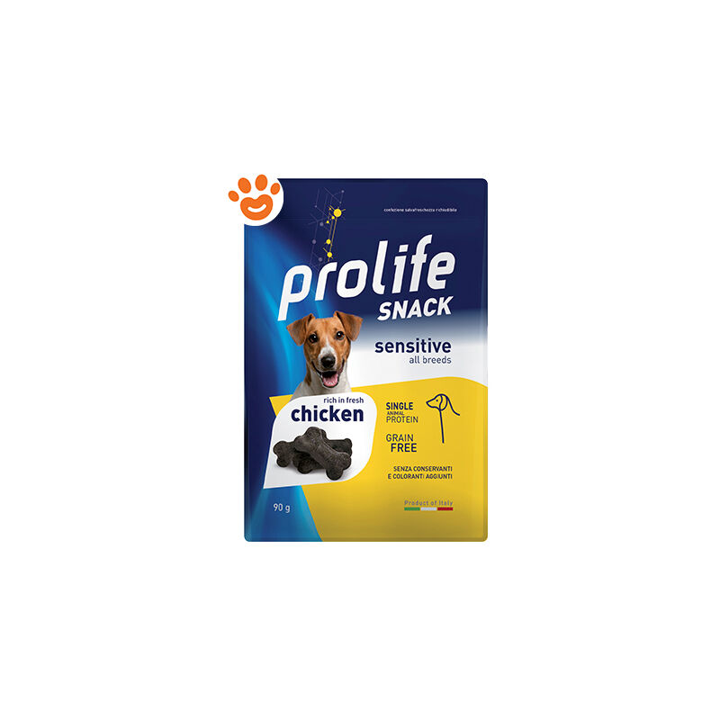 foto del prodotto prolife dog snack sensitive all breeds pollo dog snack sensitive all breeds pollo confezione da 90 gr