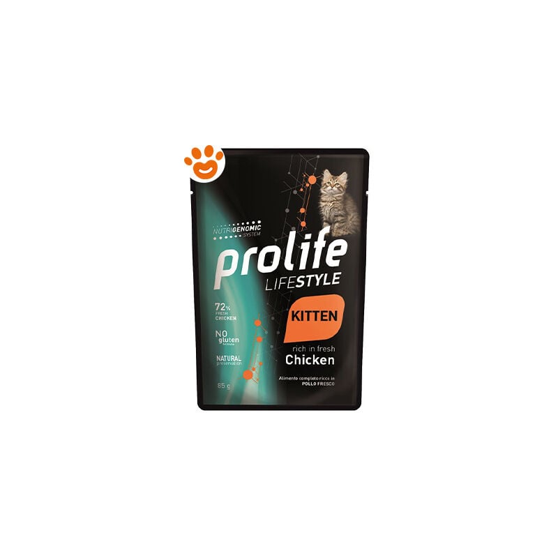 foto del prodotto prolife gatto lifestyle kitten pollo busta 85 gr