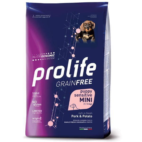 foto del prodotto prolife grain free puppy sensitive mini maiale e patate - 2 kg - 1 ordine scegli tra bzr5 / bzr20 + 200 pt fedeltà