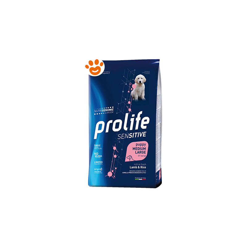 foto del prodotto prolife sensitive per cani puppy medium large con agnello e