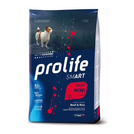 foto del prodotto prolife smart cane adult mini manzo e riso 7 kg croccantini per cani 1 ordine scegli lo sconto bzr5 bzr20 200 punti fedelt 