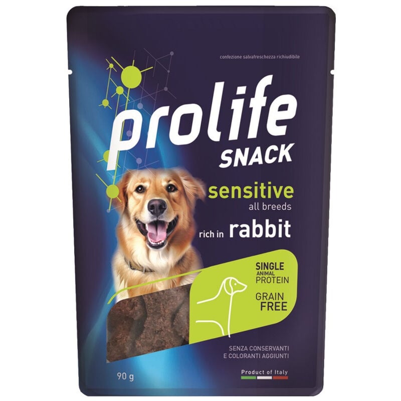 foto del prodotto prolife snack sensitive grain free per cani con coniglio da 90 gr
