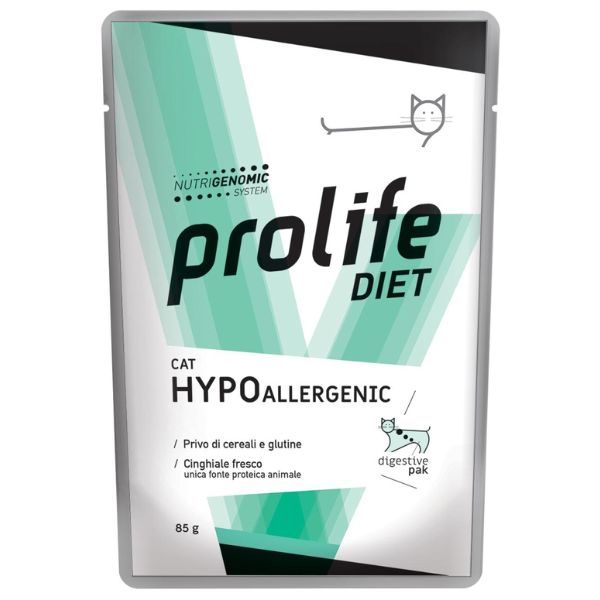 foto del prodotto prolife veterinary formula hypoallergenic 85 gr cibo monoproteico gatto 1 ordine scegli lo sconto bzr5 bzr20 200 punti fedelt 