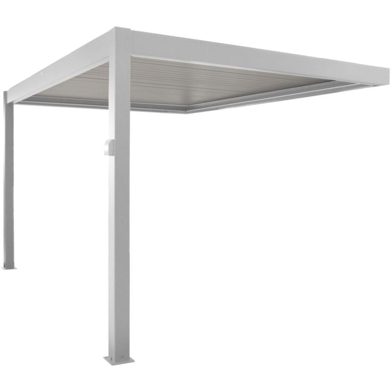 foto del prodotto proloisirs pergola bioclimatica zephir bianca 3x4 addossata motorizzata led
