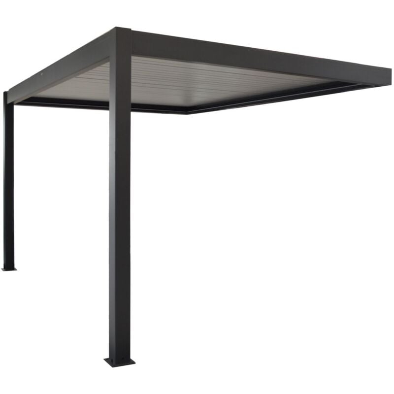 foto del prodotto proloisirs pergola bioclimatica zephir grigia 3x4 addossata motorizzata led
