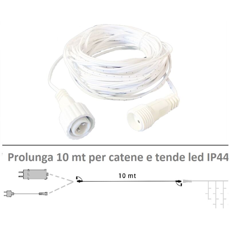 foto del prodotto prolunga 10 m per catena tenda serie luci di natale led natalizie da esterno impermeabile ip44