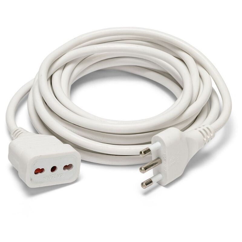 foto del prodotto prolunga 3 mt spina e presa 16a cavo 3g1 mm bianco velamp