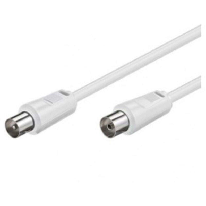 foto del prodotto prolunga cavo antenna tv 9 18w cavo coassiale 2mt iec 9.5mm bianco