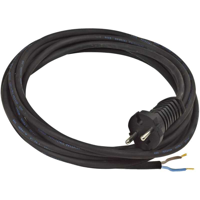 foto del prodotto prolunga elettrica con un estremit con fili scoperti h07rn f 2x1,5 ip20 nero 3 m