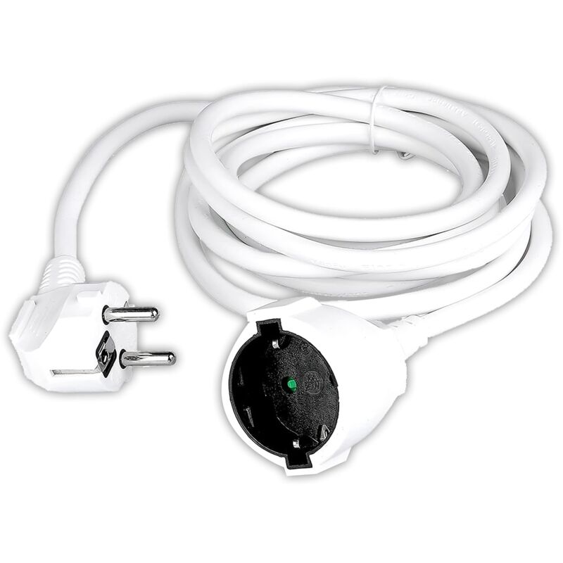foto del prodotto prolunga elettrica presa schuko spina schuko da 3 metri prolunga cavo elettrico per casa, ufficio, negozio, lavoro super resistente carico