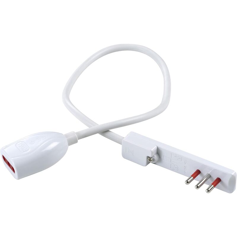 foto del prodotto prolunga flat 3m con spina ultrapiatta 10a 2p t colore bianco rosi rs92038