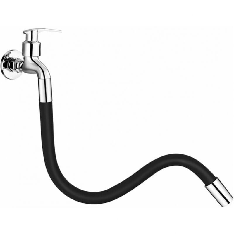 immagine 0 del prodotto prolunga flessibile per rubinetto a 360 da 30 cm per bagno ed esterno, cucina, nera, con attacco a baionetta, lunghezza totale
