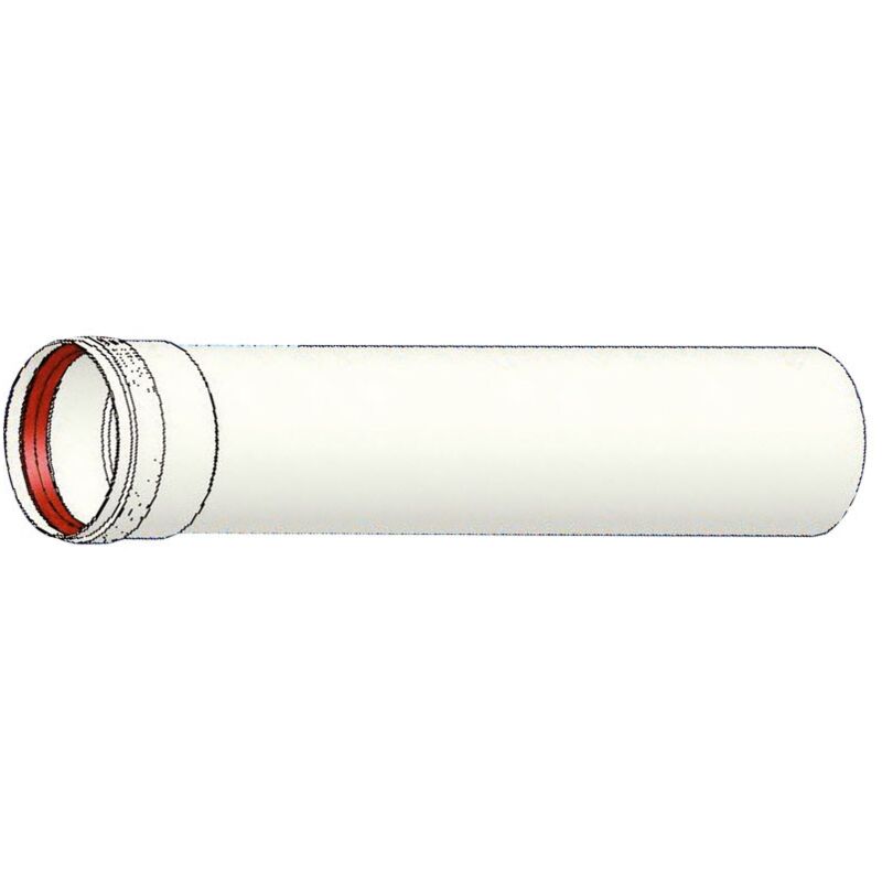 foto del prodotto prolunga mf 100 mm l. 1000 mm con guarnizione a doppio labbro per scarico fumi, in alluminio 00000051024