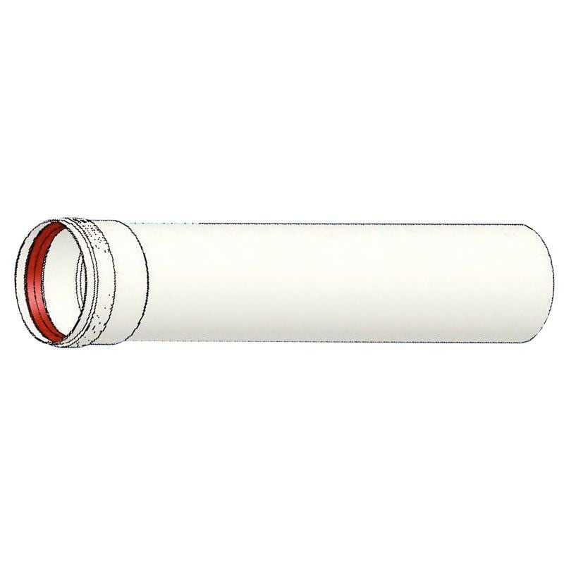 foto del prodotto prolunga mf 80 mm l. 500 mm con guarnizione a doppio labbro per scarico fumi, in alluminio 00000051002