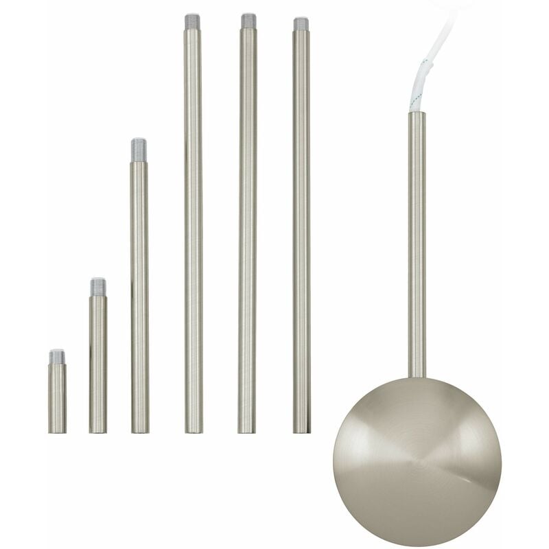 foto del prodotto prolunga per canalina, guida per cavi in acciaio, nickel opaco, lunghezza da 320 a 1570 mm eglo