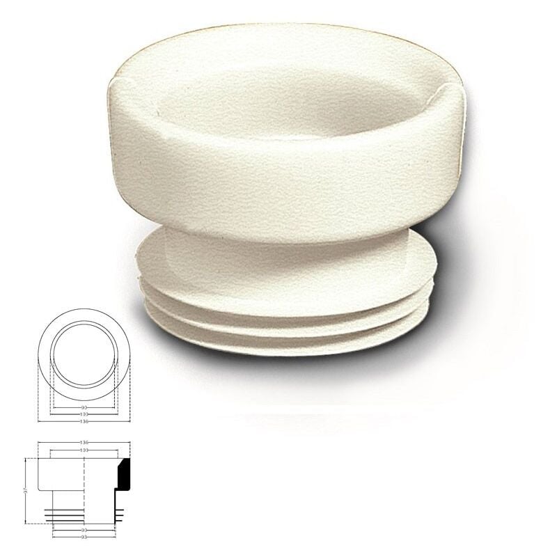 foto del prodotto prolunga per scarico wc h.97 mm diam. int. 100 mm 206800pb