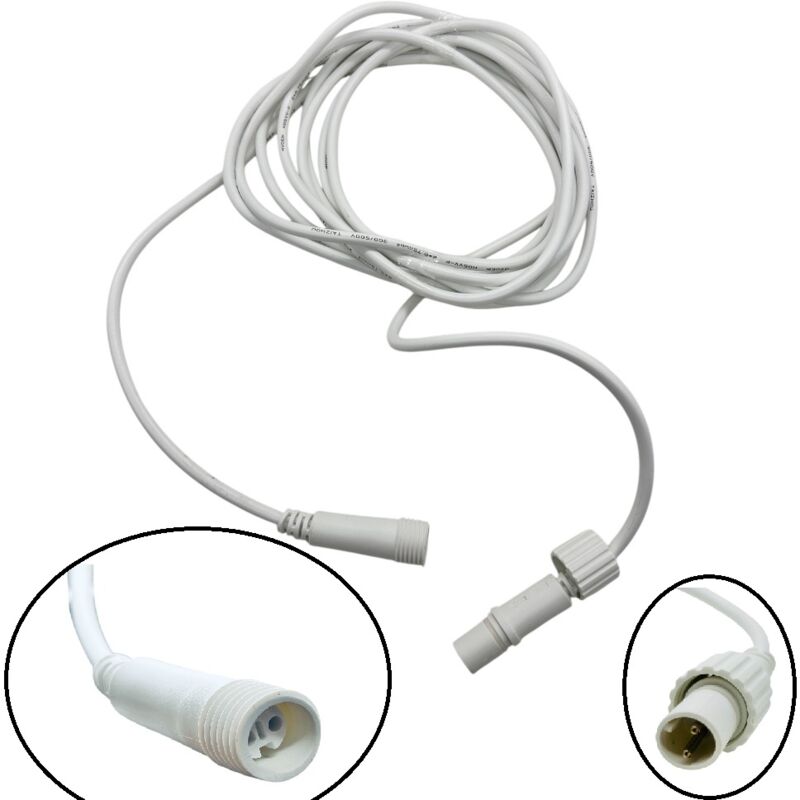 foto del prodotto prolunga pml 5 m, cavo bianco, ip67 per catena stringa luminosa professionale