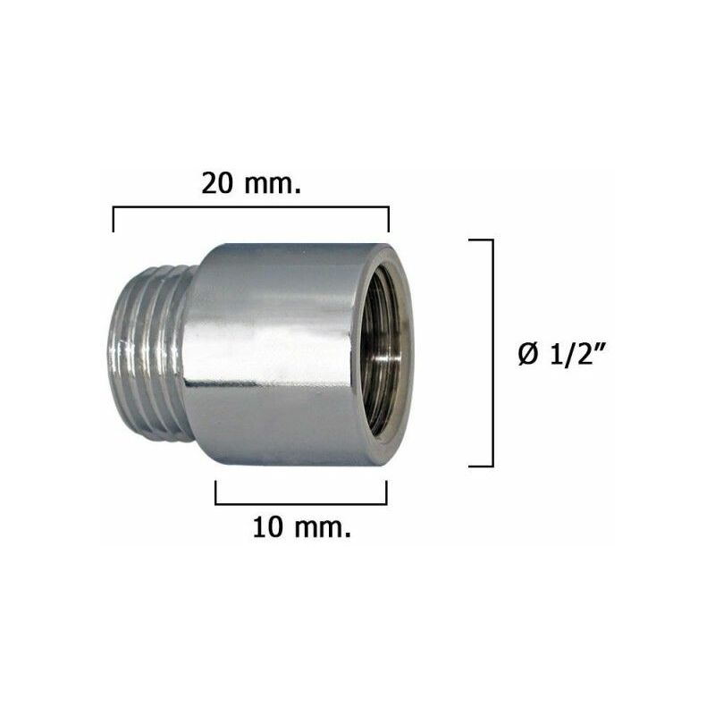 immagine 0 del prodotto prolunga rotonda cromata 1 2 x 10