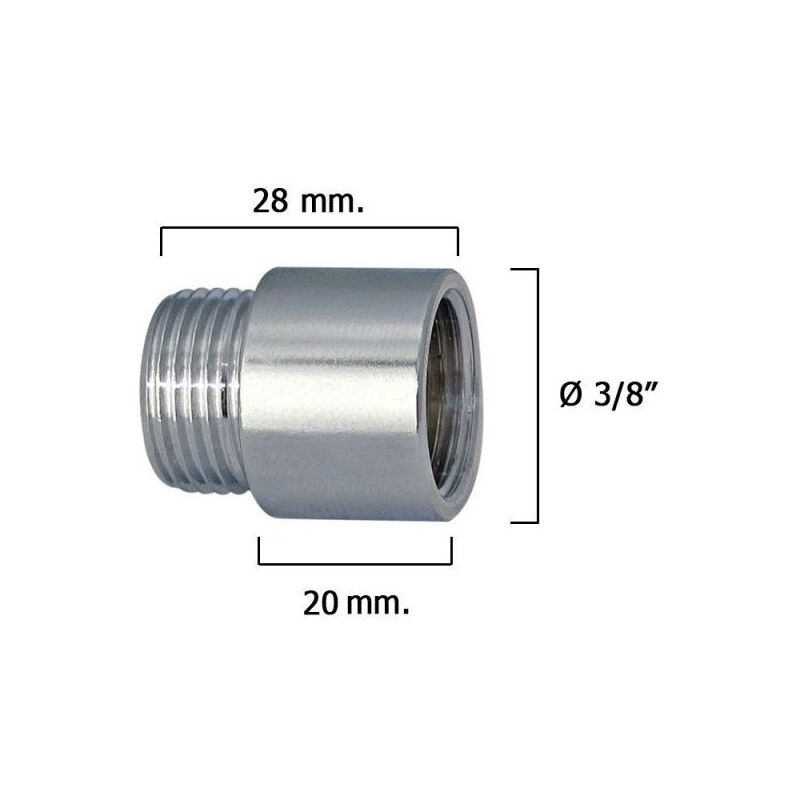 immagine 0 del prodotto prolunga rotonda cromata 3 8 x 20