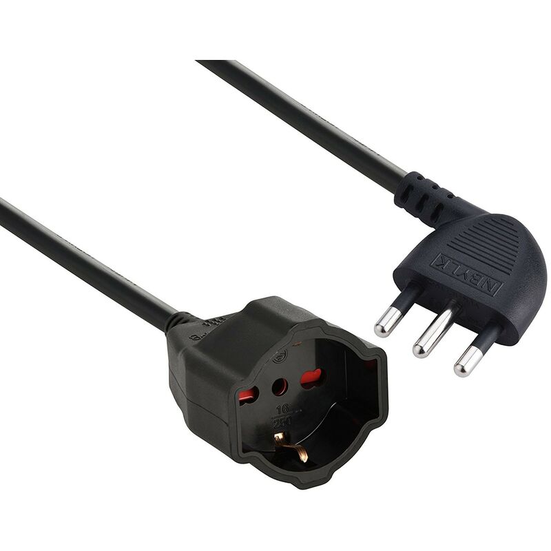 foto del prodotto prolunga spina a 90 gradi electraline 3 metri 3g1,5 nero 46107