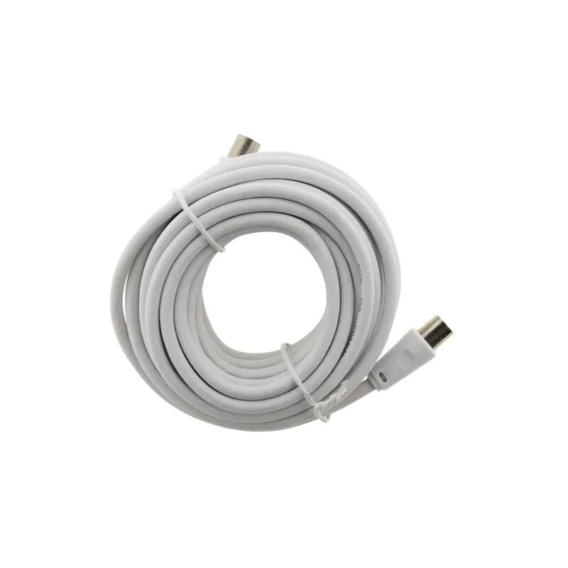 foto del prodotto prolunga tv maschio maschio da 2 metri con adattatore femmina femmina, diametro 9,52 mm.