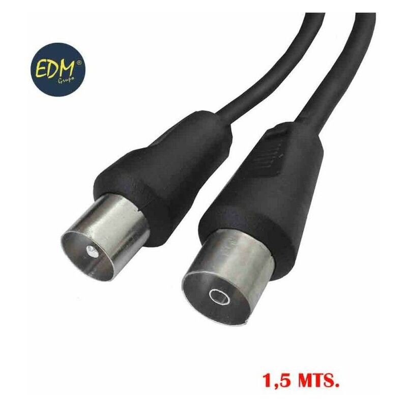 foto del prodotto prolunga tv video 9,5mm 1,5m confezionata nera edm