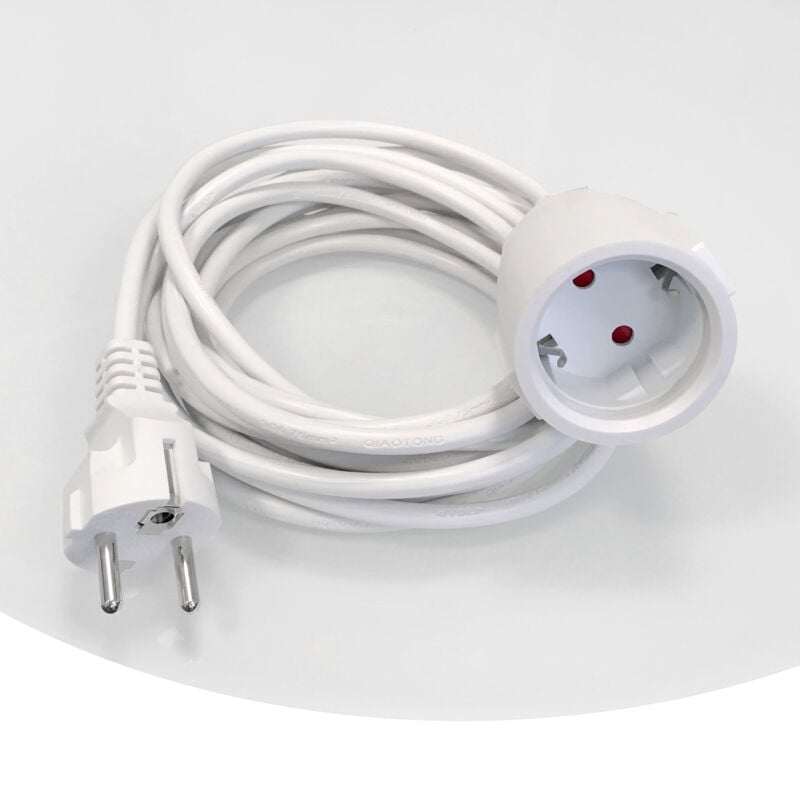 foto del prodotto prolunga viesta ip44 per riscaldamento a infrarossi, riscaldamento elettrico e pannello di riscaldamento 5m, cavo di alimentazione, bianco 16 a,
