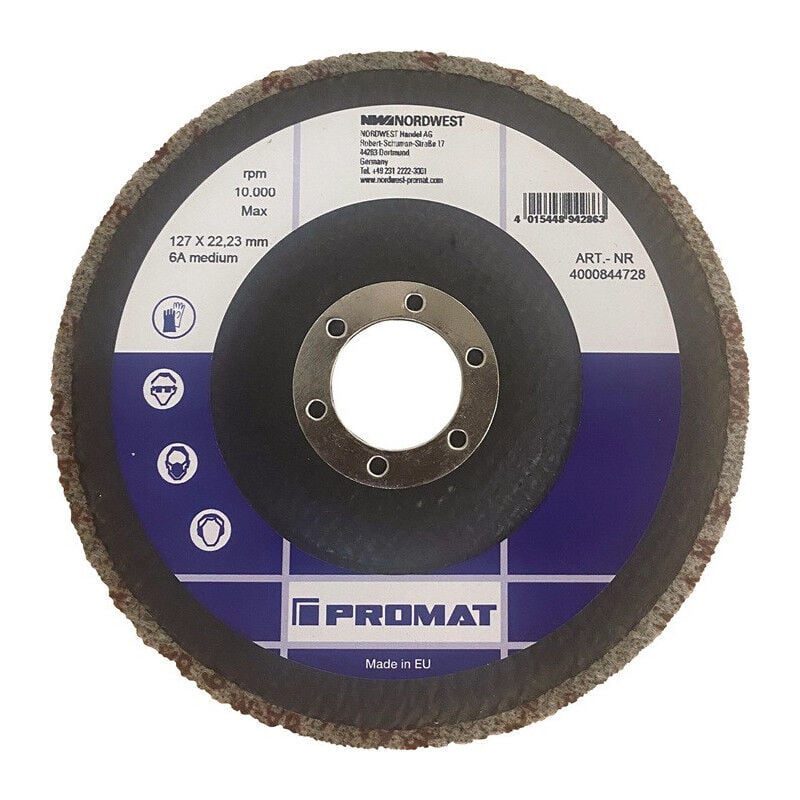 foto del prodotto promat disque compact polaire buf006 d.115mm al sage d.22.23mm avec dos en fibre de verre anth.