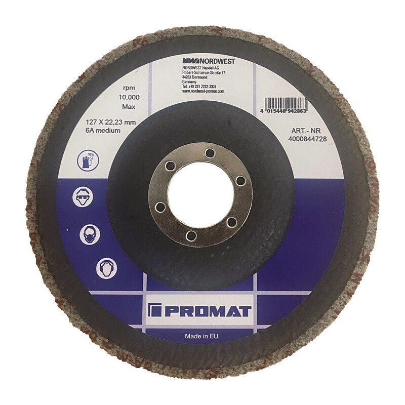 foto del prodotto promat disque compact polaire buf009 d.115mm al sage d.22.23mm avec dos en fibre de verre anth.