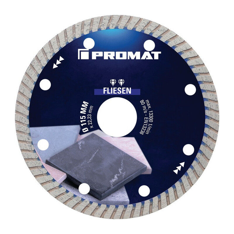 foto del prodotto promat disque tron onner diamant tiles pro t d.115mm al sage.22.23mm segment h.7mm segment s.1.6mm