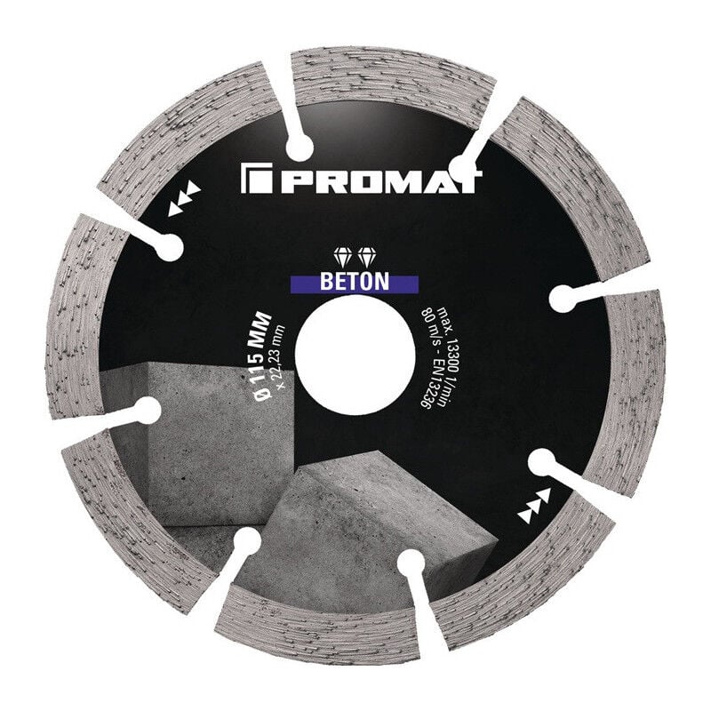 foto del prodotto promat disque tron onner diamant univ.concrete d.115mm al sage.22.23mm seg. b.34.5mm