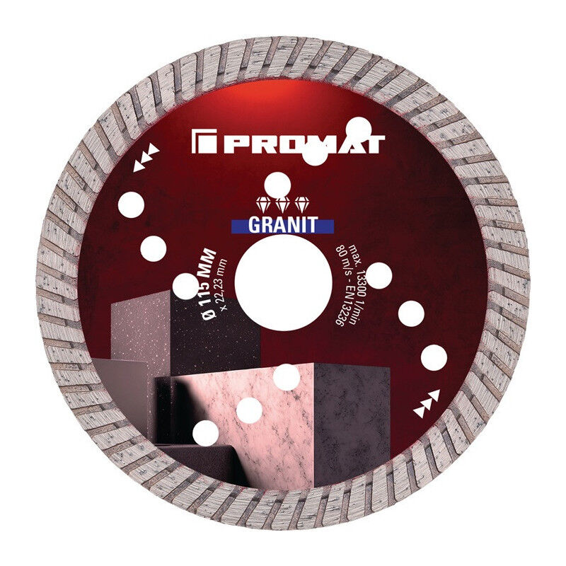 foto del prodotto promat disque tron onner diamant univ.granit pro d.115mm al sage.22,23mm seg. h.10mm