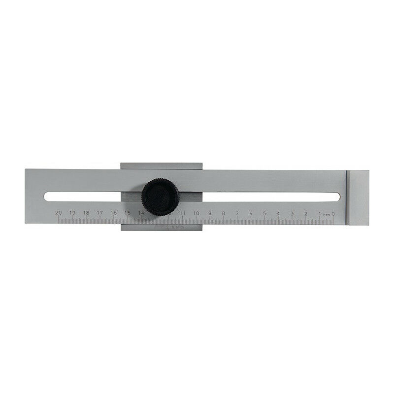 foto del prodotto promat mit flachem schieber rostfreier stahl anrei kanten geh rtet mattverchromt gut ablesbare skalierung mm teilung mit nonius 0,1 mm