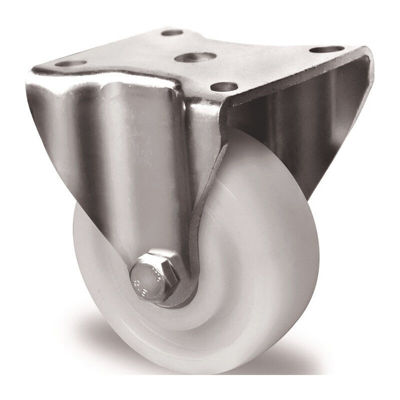 foto del prodotto promat roulette fixe robuste d.100mm trgf.500kg ku.plate l100xl88mm rl.blanc